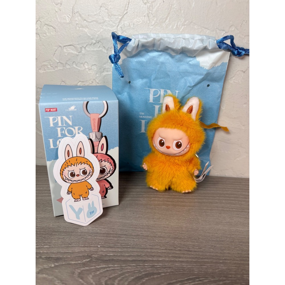POP MART Labubu The Monsters Pin For Love Series Mini Vinyl Plush Doll Pendant Y